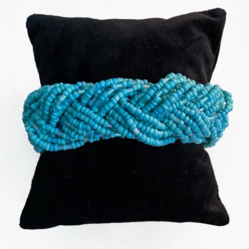 Turquoise Beaded Braided Bracelet - Women Jewelry